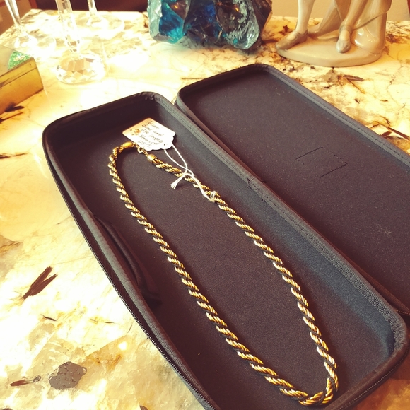 Trifari Designer Gold Plated Stainless Corded Neck - Picture 3 of 3